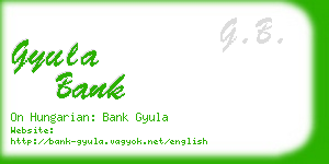 gyula bank business card